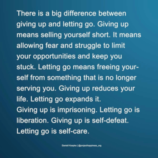 The Difference Between Giving Up and Letting Go